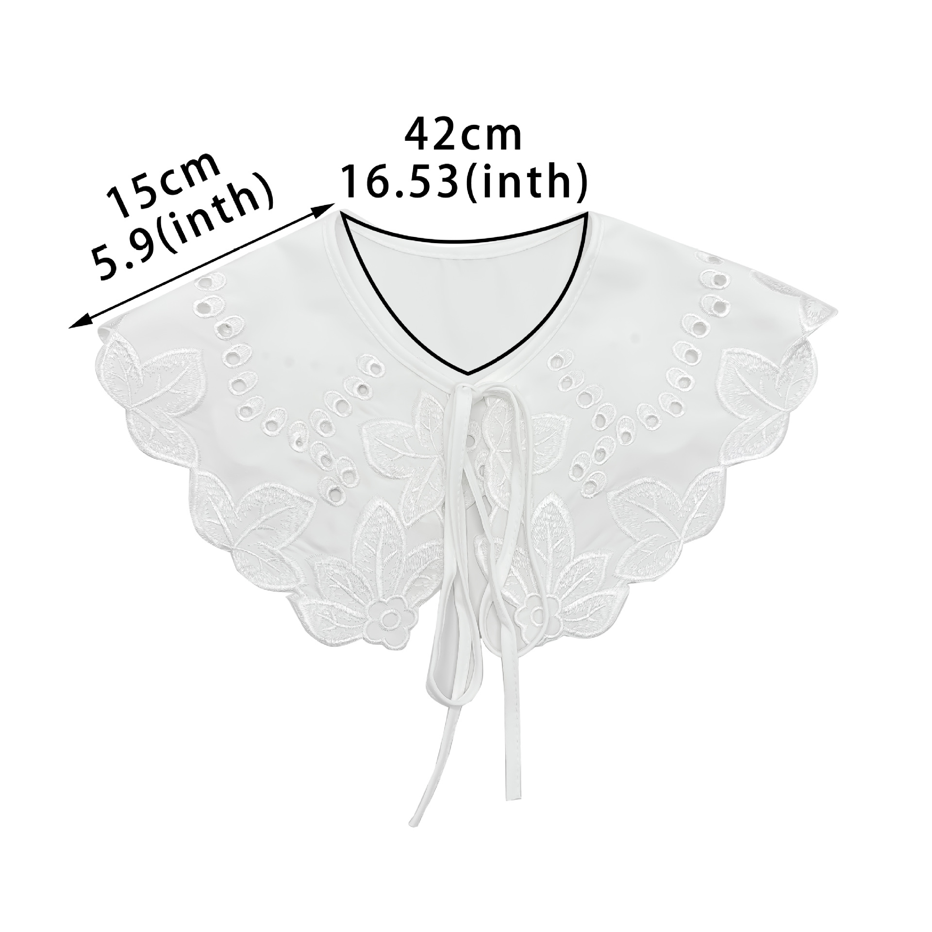 Chal de encaje calado de gasa con cuello bordado versátil de moda japonesa con cuello falso exclusivo transfronterizo