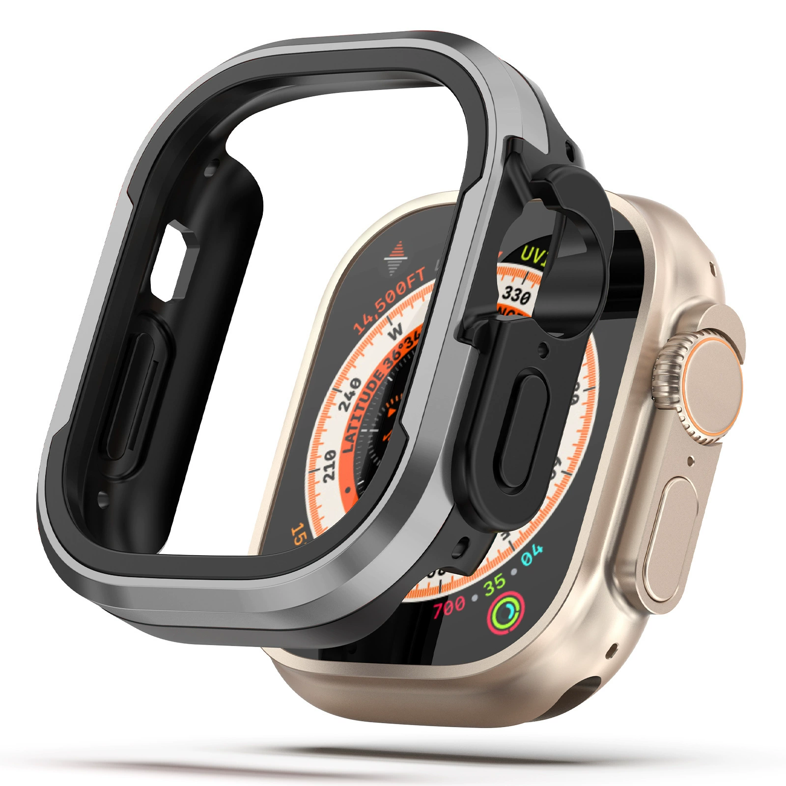 Корпус-оболочка под Apple45678 поколения IWatch8ultra49mmmtpu+алюминиевый сплав для защиты механизма