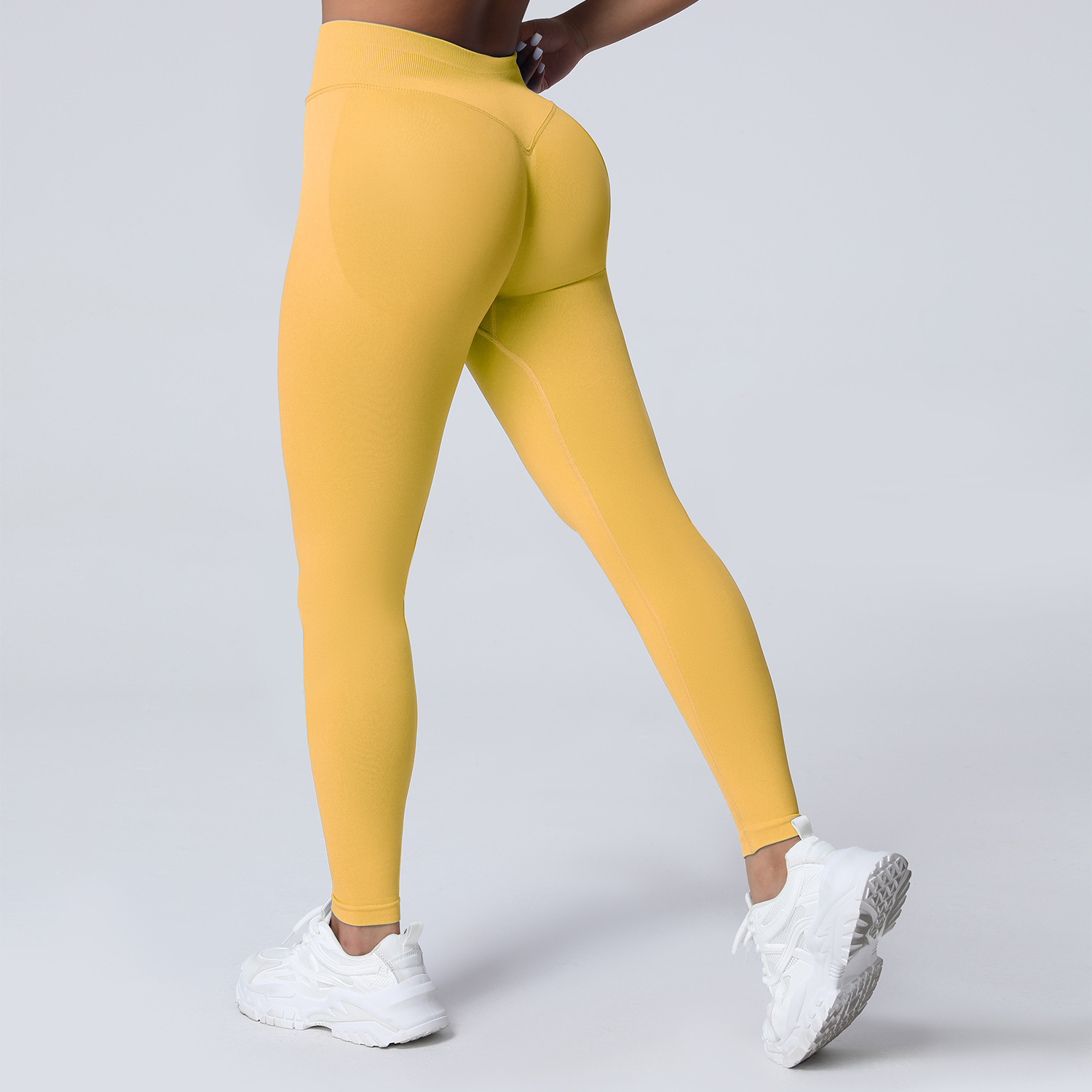 Amazon sin costuras matte pantalones de gimnasio de cintura alta mel mel mel melon elevación de cadera ajustado pantalones deportivos de secado rápido para correr pantalones de calzado