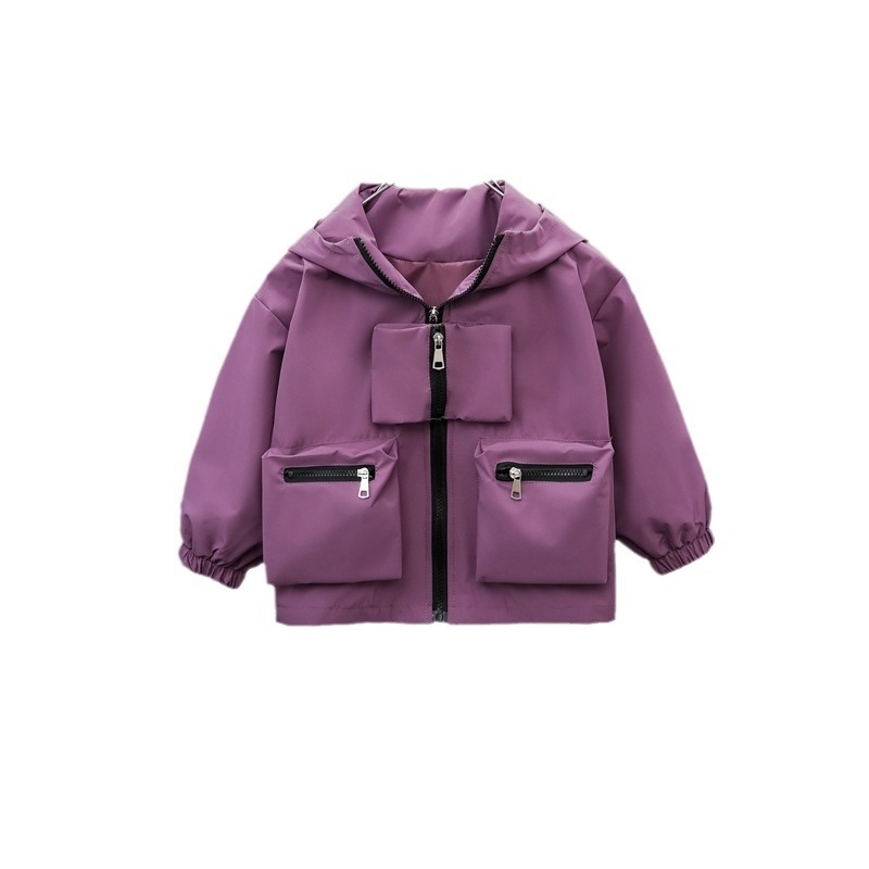 5879 Chaqueta de otoño para niños 2024 nueva gabardina con capucha para niños de moda bebé primavera y otoño salvaje estilo occidental