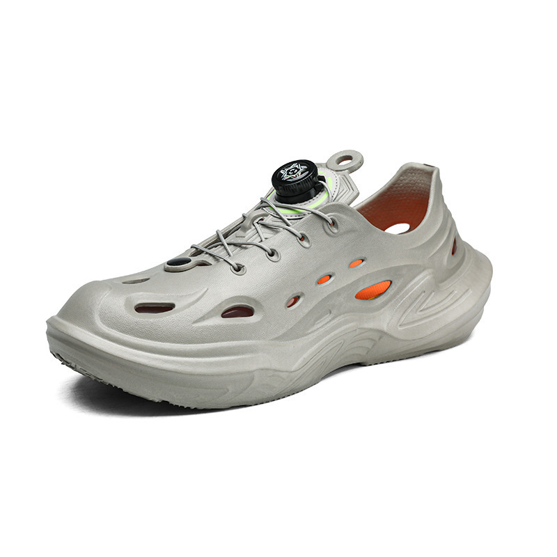 2024 botón giratorio agujero zapatos de verano para hombre con una sola gruesa de sandalinas de playa al aire libre slippers