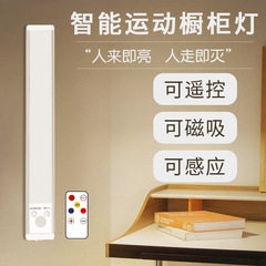 遥控柜下灯人体感应三色温磁吸小夜灯台灯充电款灯条led灯带智能