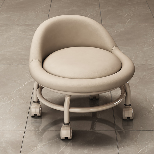 Wholesale small stool, sofa stool, low stool, soft seat lazy stool, round stool, swivel wheel mobile backrest roller