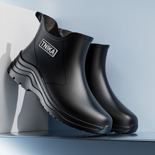 雨鞋男成人时尚外穿短筒情侣雨靴保暖防水厨房工作洗车胶鞋男