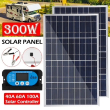 30W 18V太阳能充电板 太阳能组件 充电套装 充12V电池 100A控制器