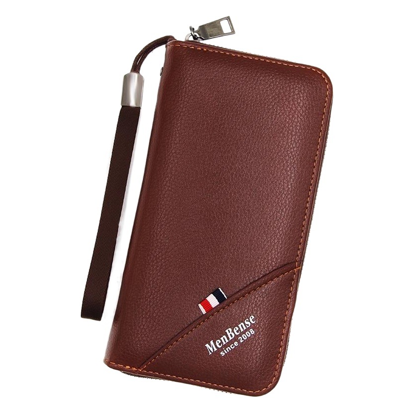 MenBense nueva cartera de los hombres de la cremallera larga bolsa de gran capacidad de Los Hombres bolso cartera bolso de la fábrica al por mayor