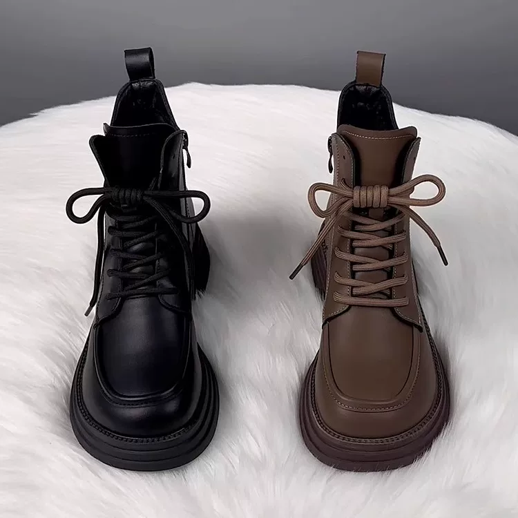Ботинки Martens демисезонные на низкой платформе, челси‑тип, с опцией флиса