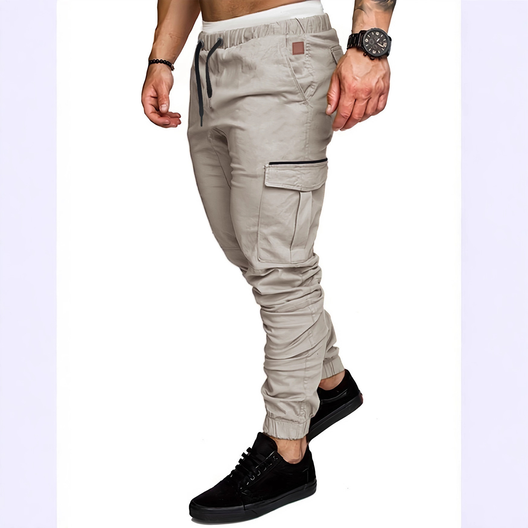Amazon transfronterizo Europa y Estados Unidos hombre multi-bolsillo micro-elástico herramientas de ocio multi-bolsillo pantalones deportivos pantalones para hombre