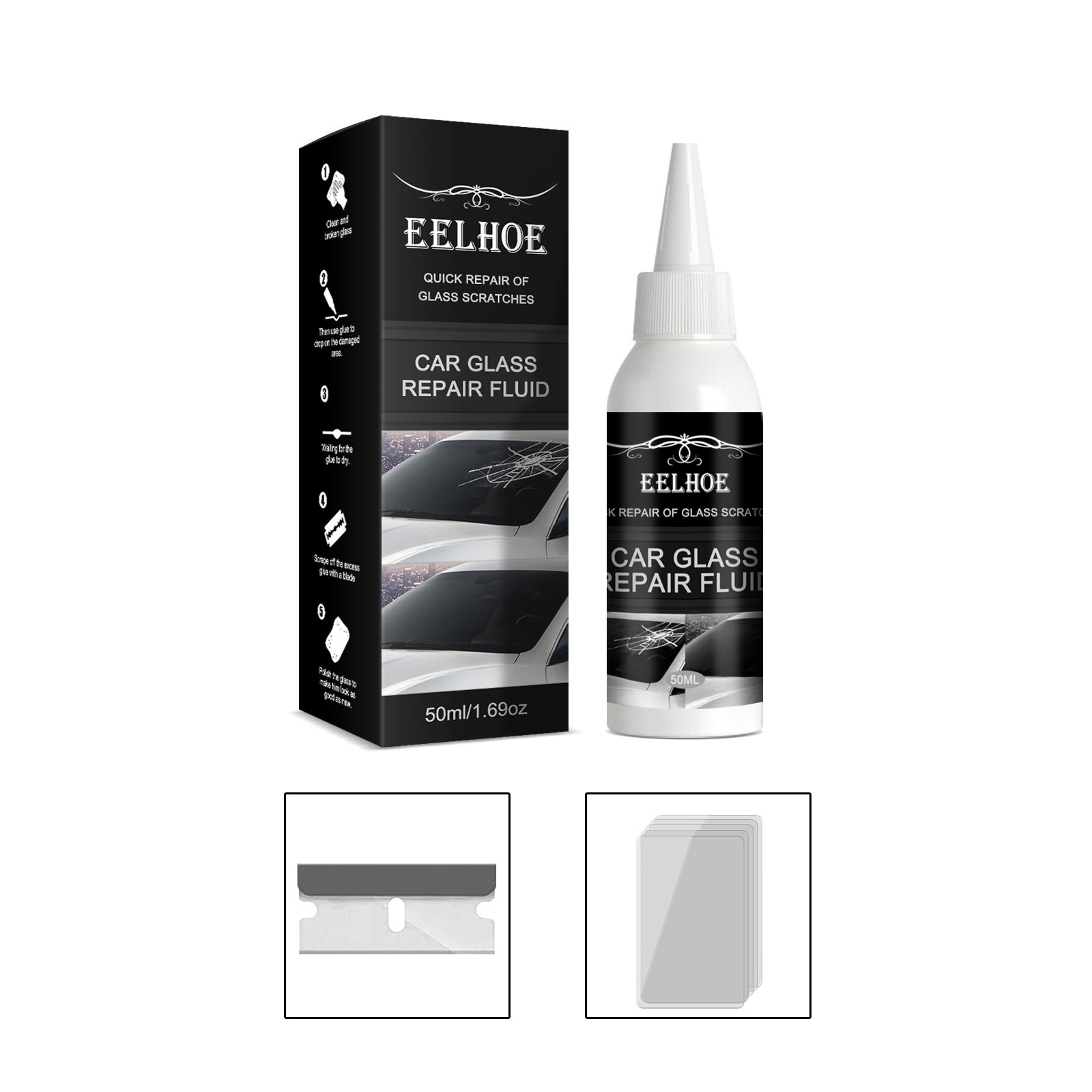 Eelhoe Car Glass Repair Glue Windshield Crack Repair Adhesive Repair Glue Cross-Border Wholesale
