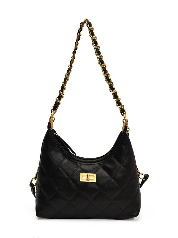 Bolso de cadena de diamante de alta calidad para mujeres 2025, otoño y invierno nuevo estilo retro bolso de bolsas de bolsas fragrantes, textura plegable, mochila