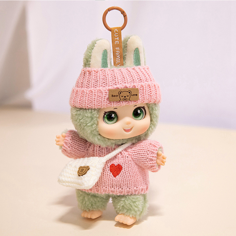 Cute silicona mascota familia colgante juguetes de peluche muñeca muñeca mochila muñeca llaveros muñeca
