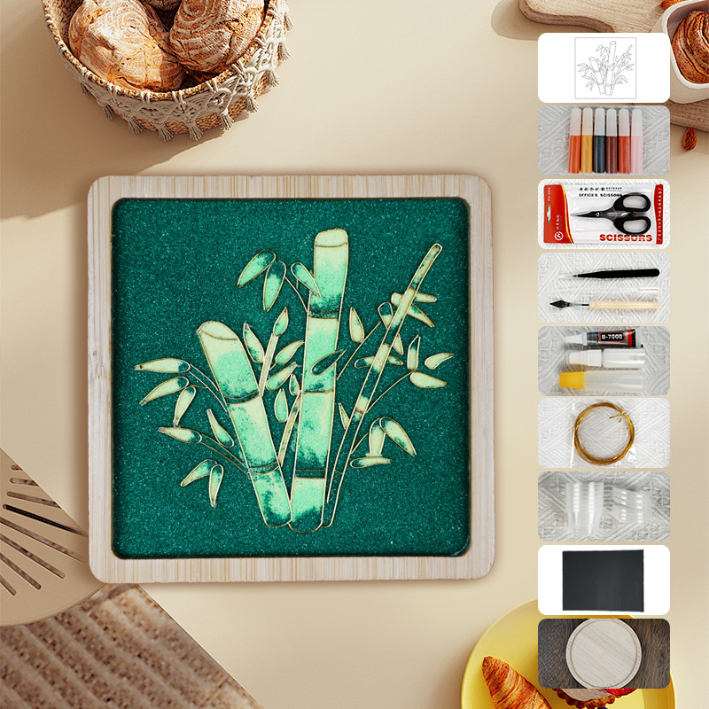 Materiales tradicionales hechos a mano Jintao Landiy pintura de esmalte novatos tazas esteras estudiantes activos cultura cultural inmaterial