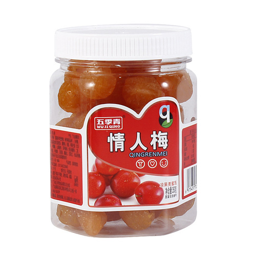 Mixed dried fruits, candied fruits, preserved plums, Japanese plum cakes, kumquat, olive, prune, pickled plum, dried hawthorn, snack food, New Year goods