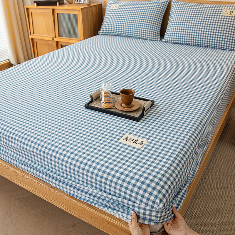 2025 nueva sábana de algodón cómoda y cepillada otoño e invierno funda protectora de colchón de algodón de una sola pieza funda de cama de sábana