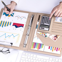 A4多功能文件夹皮质谈客夹 4S店销售手册资料册经理夹销讲夹