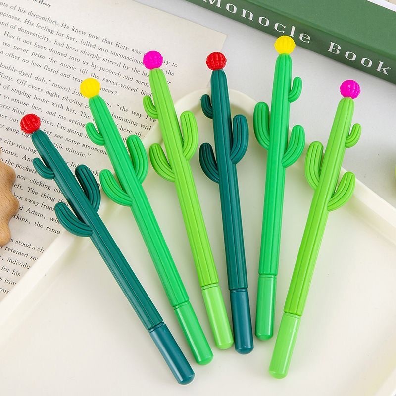 Creative Silicone Cactus Gel Pen Three-Arm Cactus Plant Black Signature Pen Office Pen Student Stationery