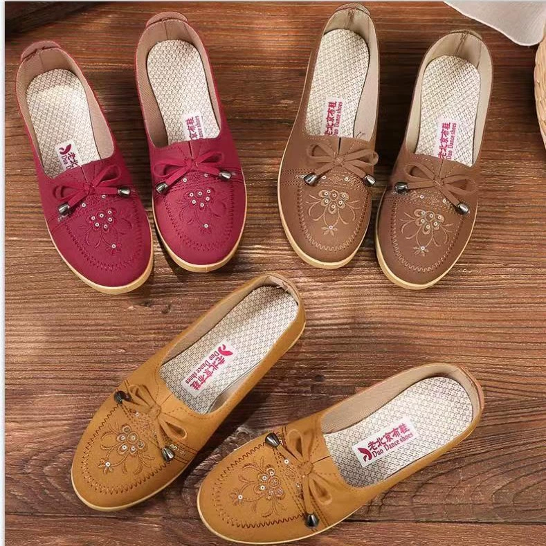 Весенние осенние старые пекинские туфли из ткани с неглубоким ртом