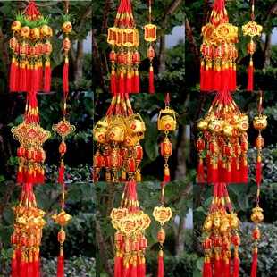 New Year Spring Festival silk thread wax gourd small pendant potted rich tree ornaments housewarming new home interior decoration festive decoration