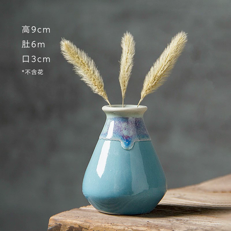 Ceramic Decorative Flower Vases, Handmade Small Tabletop Vase, Glazed Variants