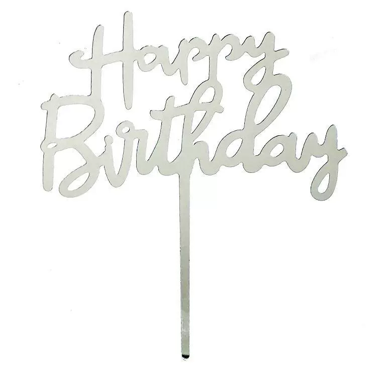 Акриловая надпись на день рождения для торта украшение запись Scribbleed Happy Birthday выпечка вкладыш карта вкладыш