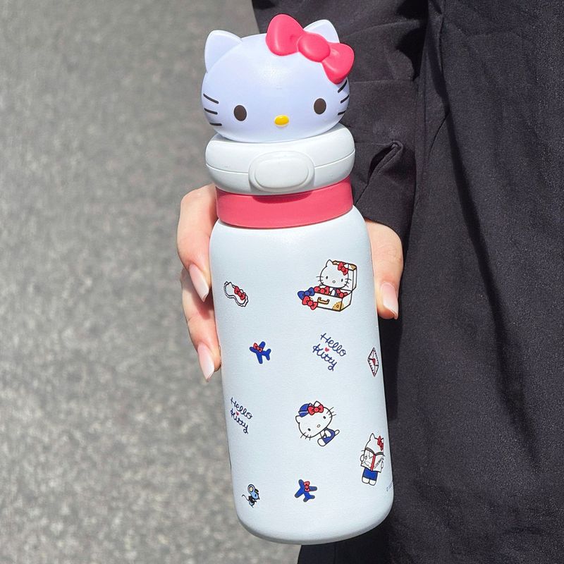 HelloKitty可爱保温杯女生新款2025高颜值水杯上学办公室便携杯子|undefined
