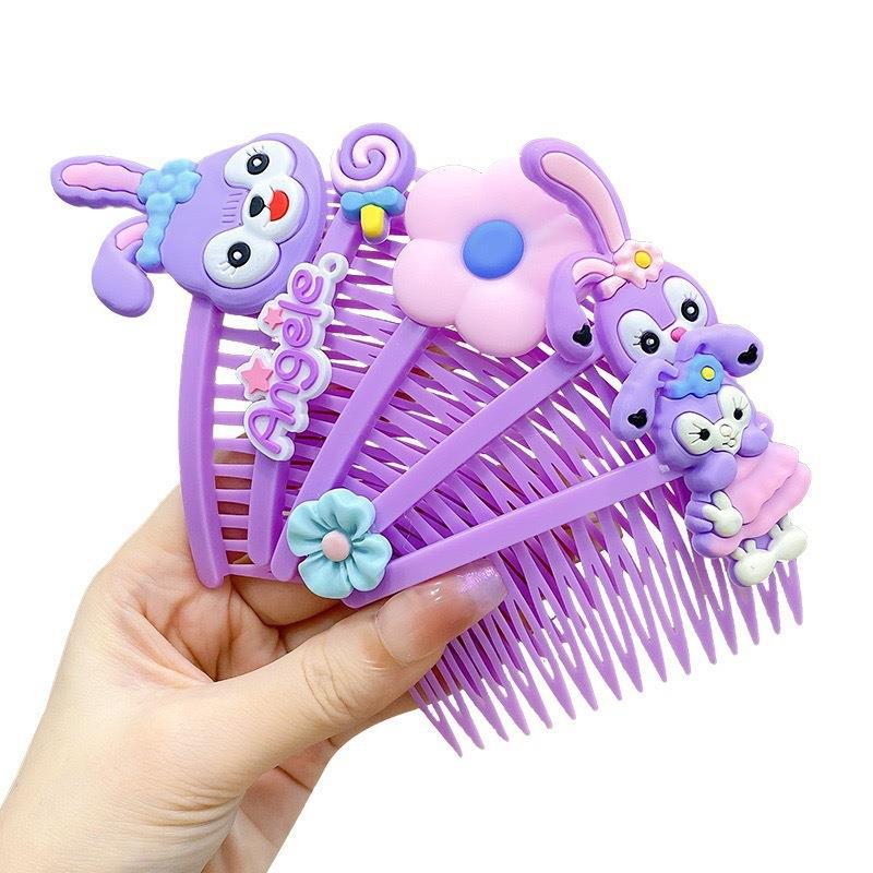 Artefacto de pelo roto peine de niños femeninos dibujos animados lindo horquilla tocado niña flequillo acabado de pelo roto peine pinza de pelo