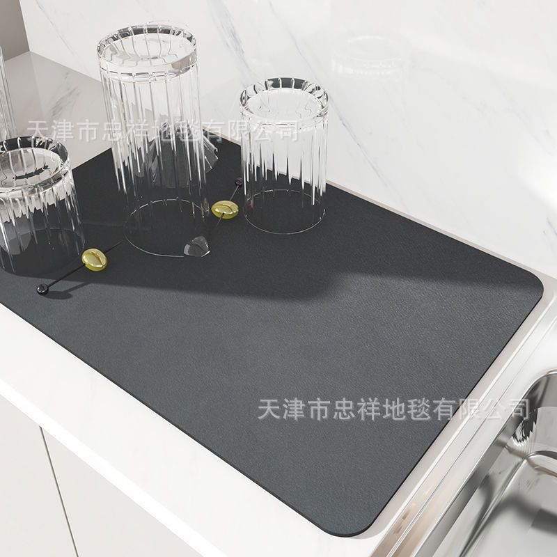 Mesa de cocina minimalista moderna absorbente de secado rápido estera de mesa de fácil cuidado estera de drenaje de barro de diatomeas resistente a las manchas resistente al desgaste del hogar