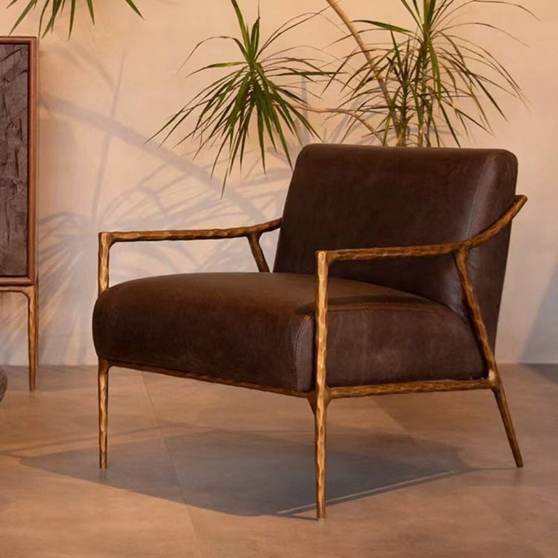 Silla de ocio retro estilo medieval forjado sofá de hierro forjado sala de estar dormitorio muebles personales silla de estudio