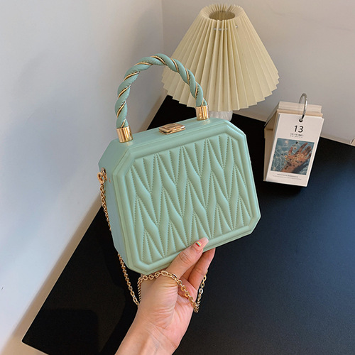 Cross-border fashion box bag  new honeycomb embroidery chain strap shoulder crossbody small square bag hand-held underarm bag