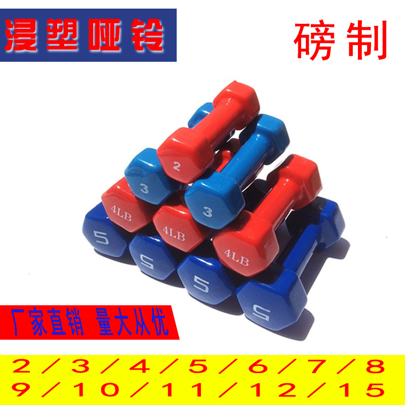 Colorful Plastic Dipped Dumbbells for Men, Women and Kidsren Fitness Hand Carry 2Lb3Lb4Lb5Lb7Lb 15lb Rubber-Coated Hand Bells