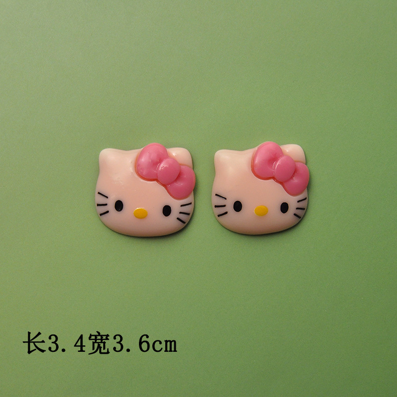 대형 로즈 레드 리본 kt 고양이 34*36mm