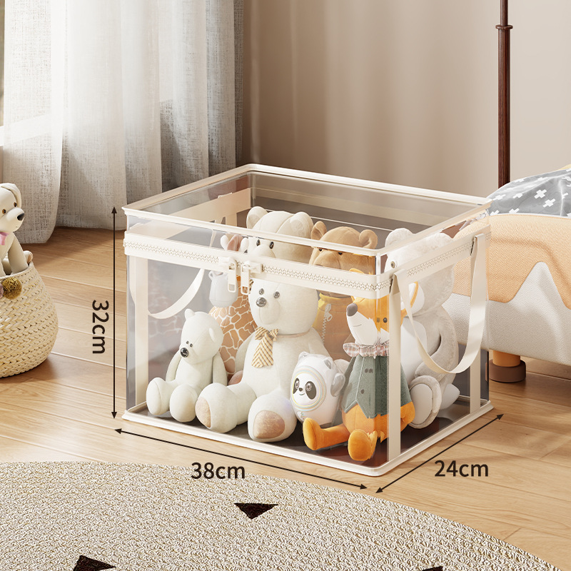 Cilindro Organizador de Juguetes de Peluche de Plástico y Tela, Transparente, Gran Capacidad, para Muñecas