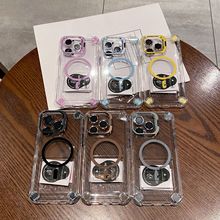 磁吸金属镜头适用苹果15p三星Samsung手机壳四角有色气囊高清镜膜