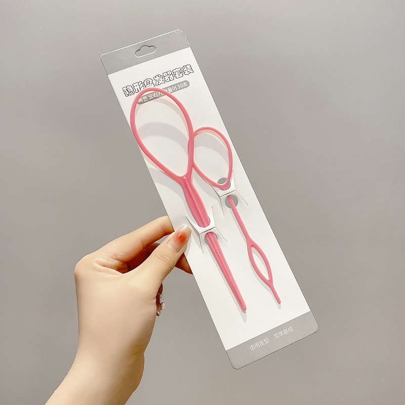 Four-piece set of hair curler for adults hair puller wear hair puller pin for lazy people hair removal tool for knitting hair artifact for children hair puller