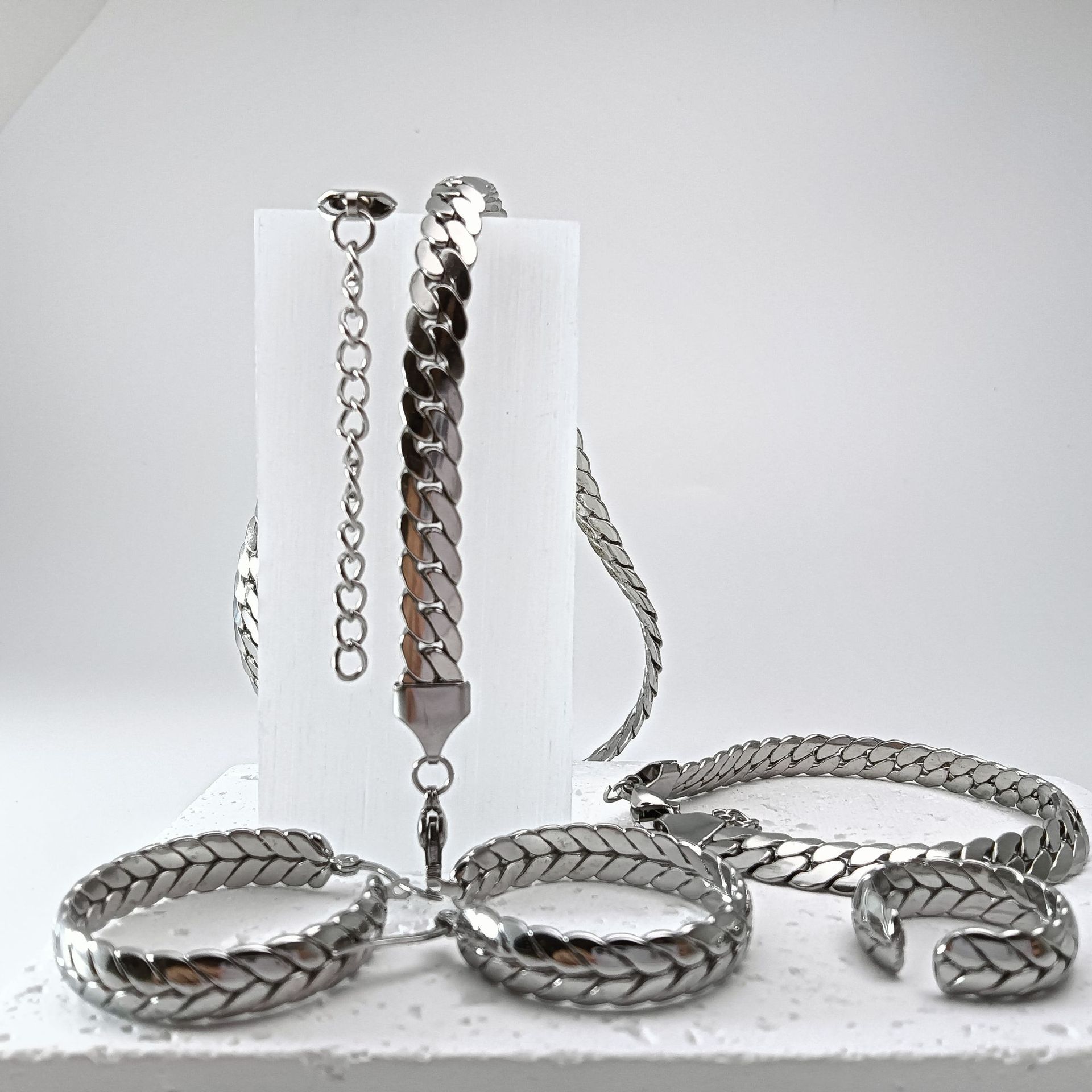 Set de joyas chapado en oro 18k espiga de trigo acero mujer_voghion.com