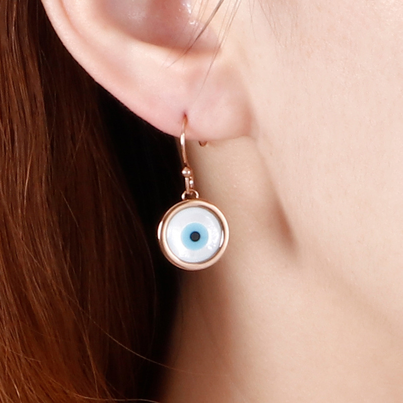 Fashion Devilu0027S Eye Titanium Steel Inlay Opal Bracelets Earrings Necklace