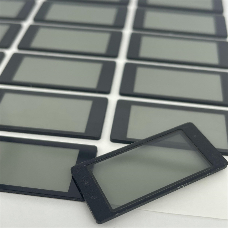 网版丝印黑色边框半透PMMA茶色视窗保护镜片CNC精雕面板防刮花