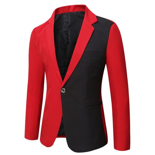 White black red patchwork singers host blazers for youth Men's choir nightclub wedding party jackets studio club wear dj ds singers music production coats for Men