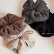 秋冬毛绒大肠发圈女高级感韩系大号丸子头发绳高弹力扎头发头绳