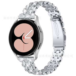 适用于华为GT3 42MM智能表带华为watch2系列花型镶钻金属表带