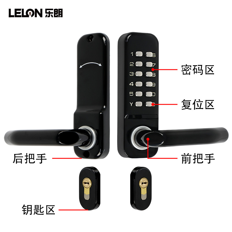 Personalizado al aire libre doble cara cifrado digital cerradura no eléctricamente mecánica cifrado puerta cerradura puerta de la villa puerta cerradura puerta antirrobo