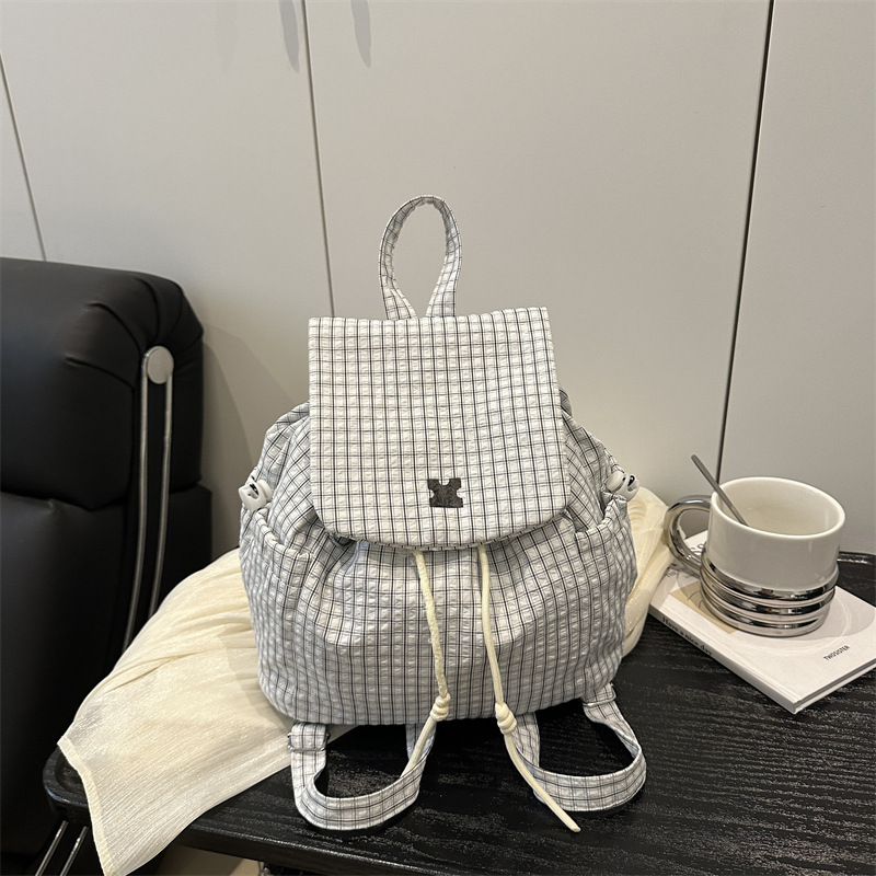 Mochila de gran capacidad con cordón de moda 2025 verano nuevo estilo salvaje ins bolso casual mochila escolar popular de este año