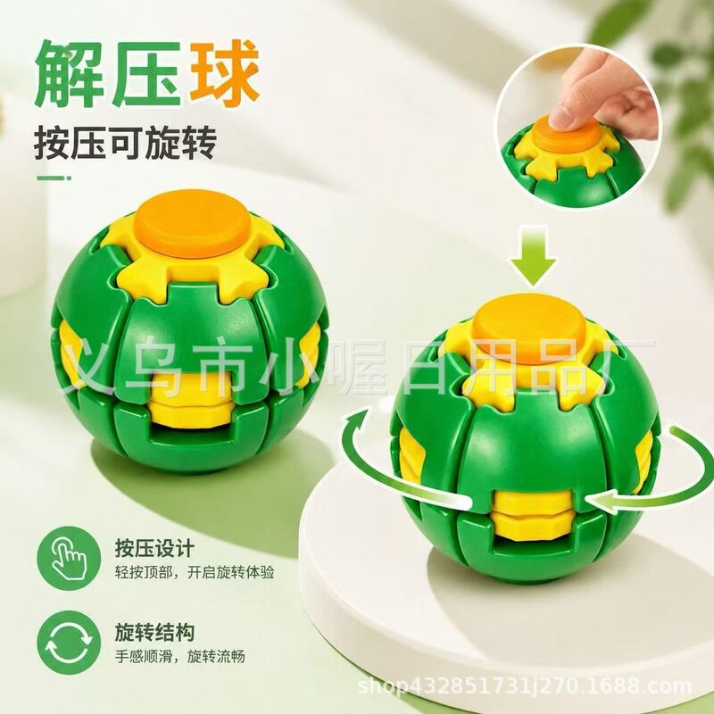 Cross-Border New Product: Press-And-Spin Ball, Creative Educational Stress-Relief Toy, 3D Printed Portable Fingertip Spinner, Boredom-Relief Gadget Cross-Border New Product: Press-And-Spin Ball, Creative Educational Stress-Relief Toy, 3D Printed Portable Fingertip Spinner, Boredom-Relief Gadget