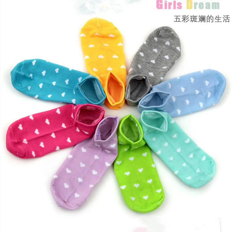 Women's Boat Socks, Cotton Candy Solid & Pattern Patterns, Low-Cut Invisible, Assorted Colors