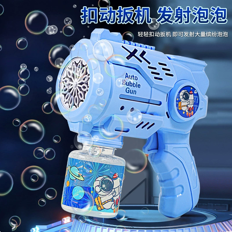 Electric Bubble Machine Automatic Handheld Bubble Gun, Rocket Toy, Battery-Powered