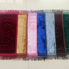 跨境中东素色压花儿童加厚超柔TEMU拉舍尔祈祷流苏朝拜垫简约礼拜