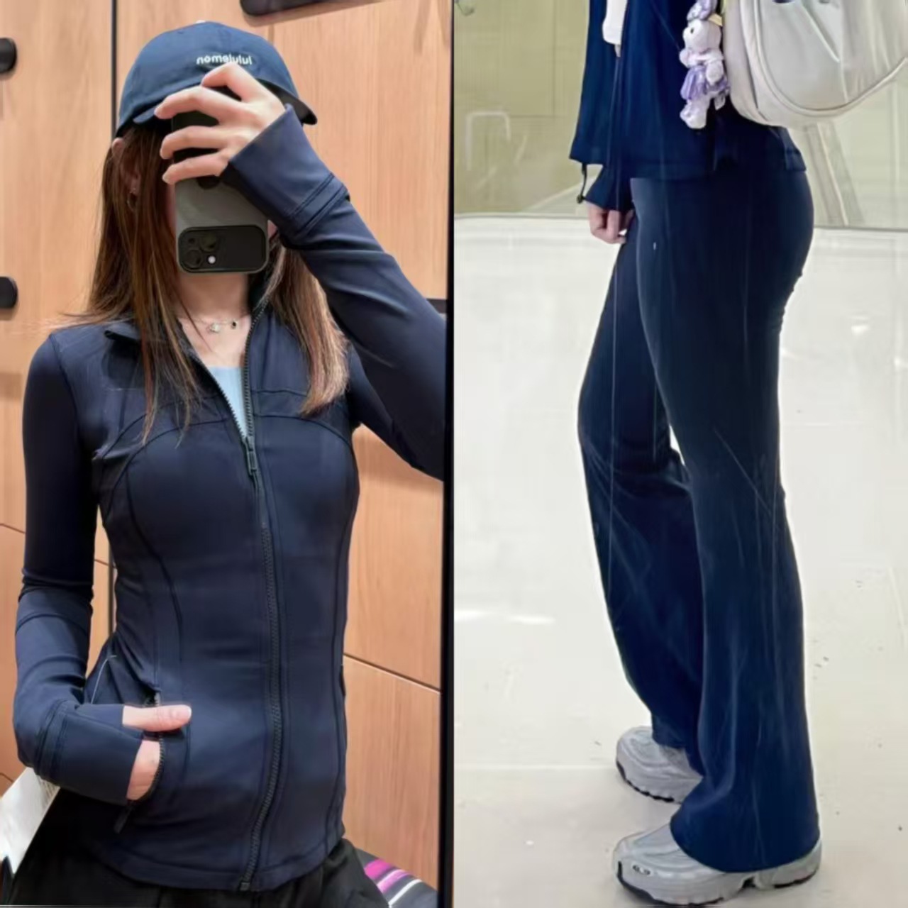 네이비 블루 재킷 = 나팔바지 세트