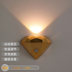 2025 新しいクロスボーダーインテリジェントナイトライトモーションセンサーライト充電式寝室通路階段リビングルーム屋内壁ランプ