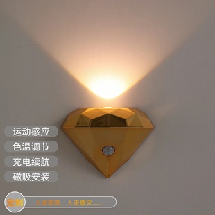 2025 Cross-Border New Smart Night Light Motion Sensor Light Charging Bedroom Aisle Staircase Living Room Indoor Wall Light