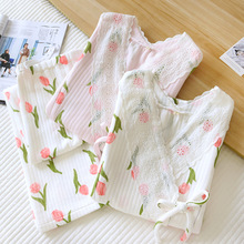 秋冬新款空气层哺乳装三层夹棉女士家居服保暖和服睡衣大码月子服